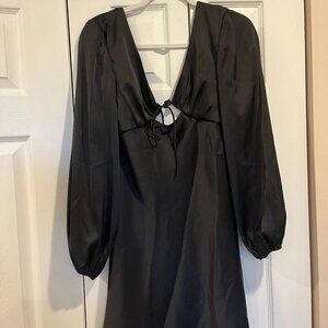 Hello Molly Black Long sleeve Mini Dress